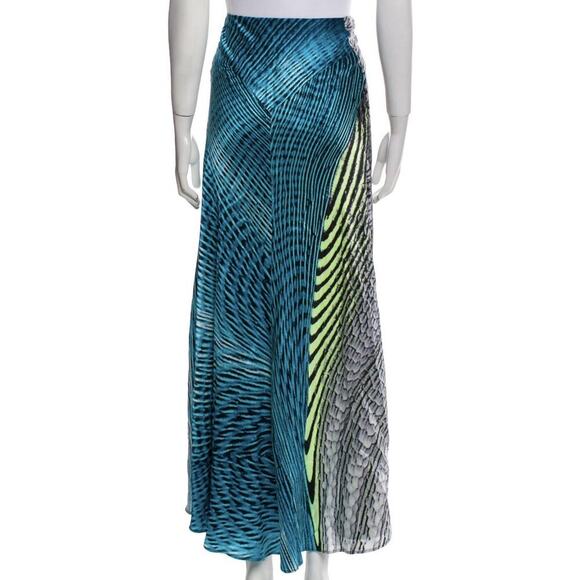 Vintage Roberto Cavalli Silk Maxi Skirt Runway 2001 Psychedelic Asymmetrical L - Picture 4 of 8